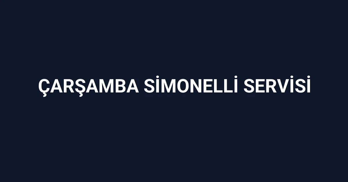 Çarşamba Simonelli Servisi